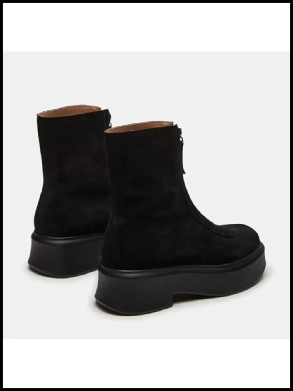 Women's Platform Ankle Boots Block Heel Chelsea Booties Zip Suede Winter Boots